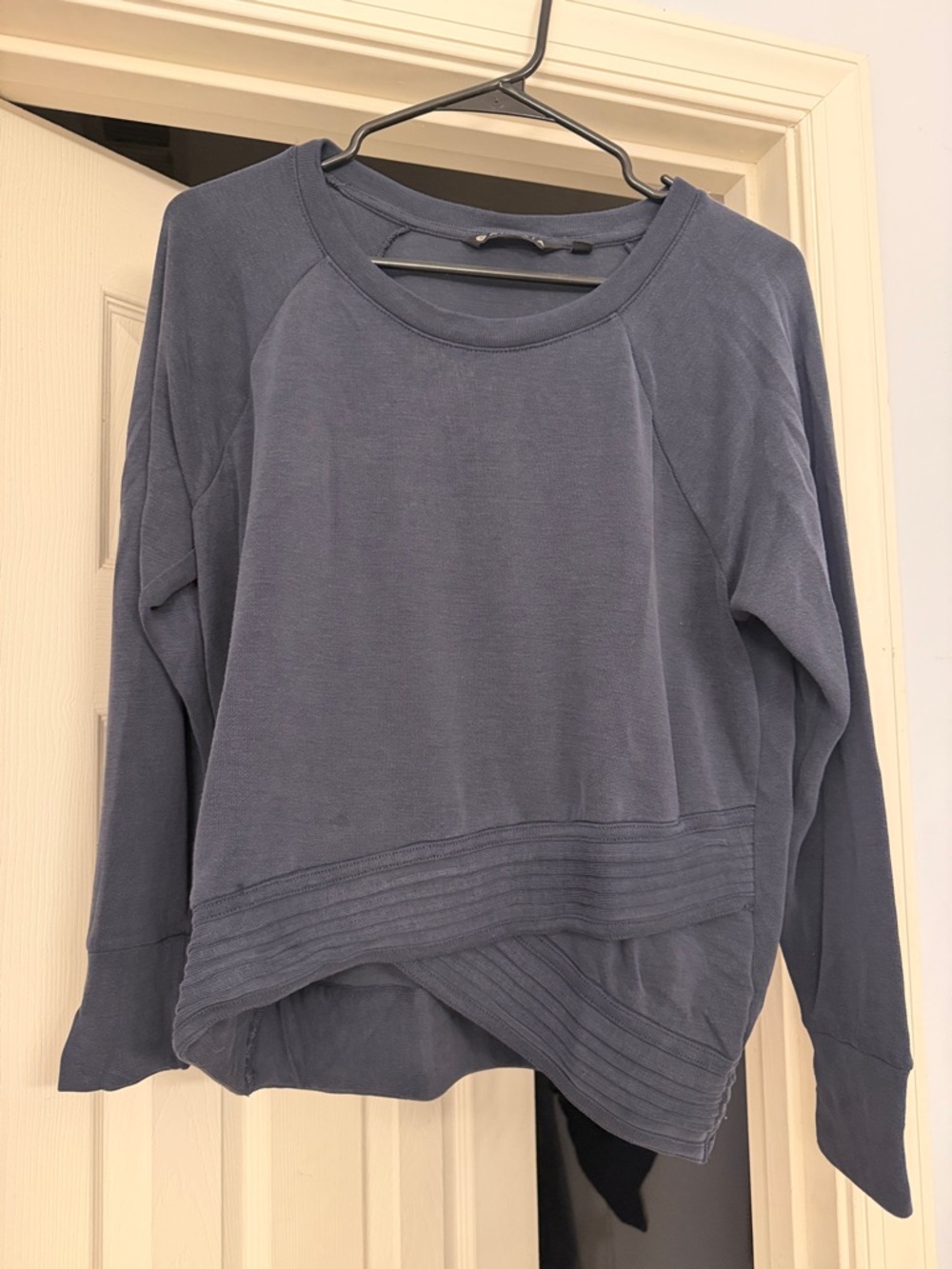 Athleta Slate Blue Raglan Pullover Sweatshirt